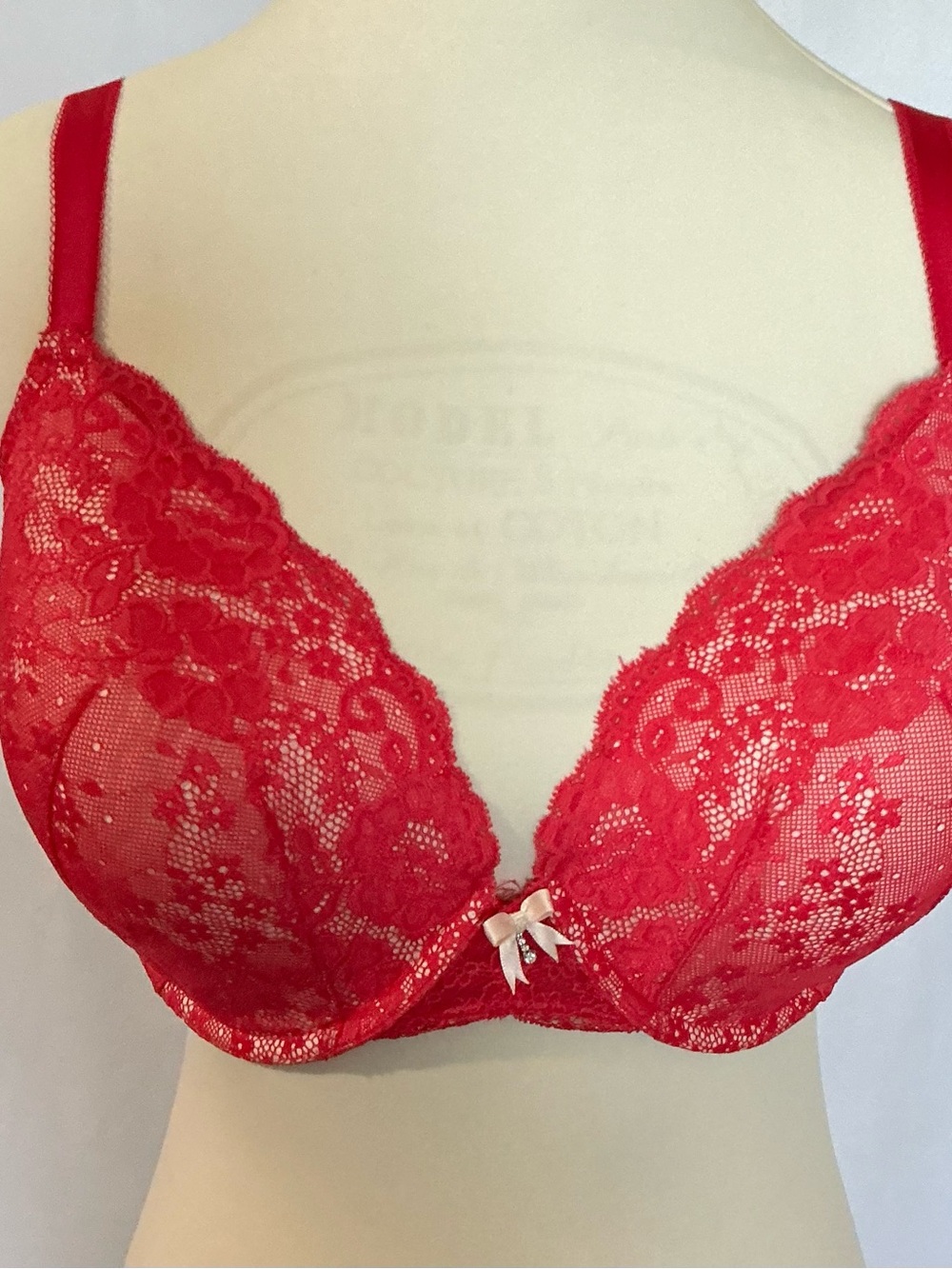 Victoria’s Secret Dream Angels Perfect Coverage Coral Pink Lace Bra 38DD